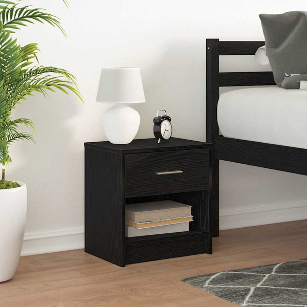 Yöpöytä laatikolla musta 39x28x41 cm