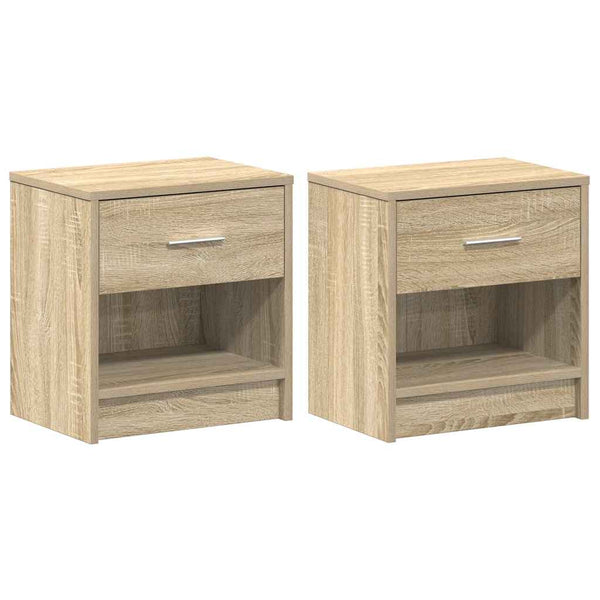 Yöpöydät 2 kpl laatikolla Sonoma-tammi 39x28x41 cm