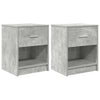 Yöpöydät 2 kpl laatikolla betoninharmaa 40x34x50 cm