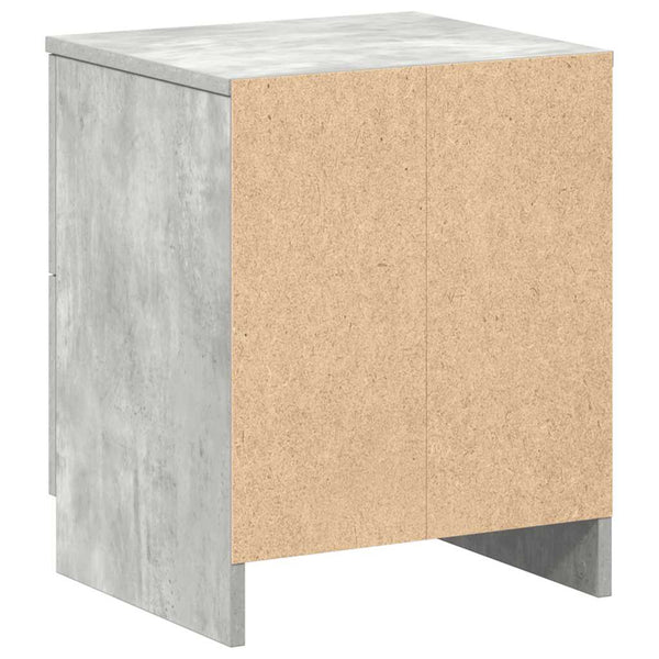 Yöpöydät 2 kpl 2 laatikolla betoninharmaa 40x36x50 cm