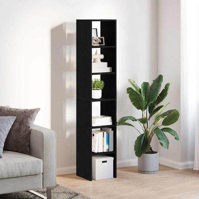 kirjahyllyt 2kpl Pinottava musta tammi 30x30x80 cm tekninen puu