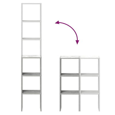 Harmaa kirjahyllyt Mucenic 30x30x80cm (2 kpl pinottava betoni)