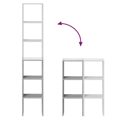 Harmaa kirjahyllyt Mucenic 30x30x80cm (2 kpl pinottava sonoma)