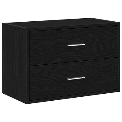 kaappi 2 laatikolla musta tammi 60x31x40 cm tekninen puu
