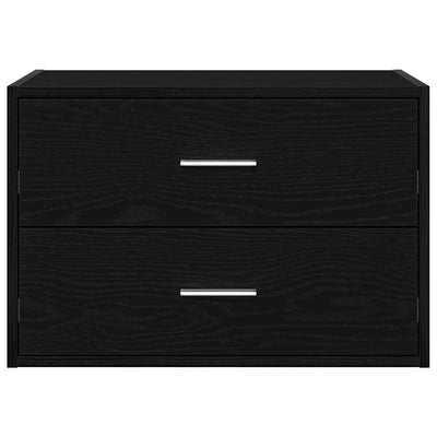 kaappi 2 laatikolla musta tammi 60x31x40 cm tekninen puu