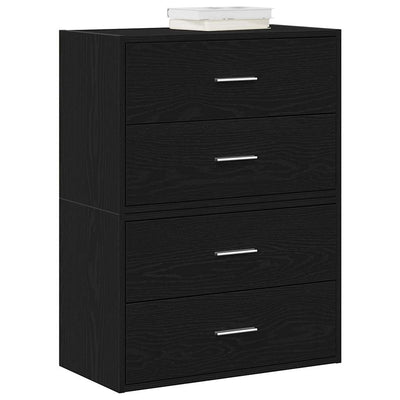Kaapit 2 laatikkoa 2 kpl musta tammi 60x31x40cm teknillinen puu