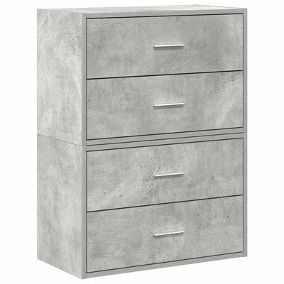 Kaapit 2laatikkoa 2kpl betoninharmaa 60x31x40cm teknillinen puu