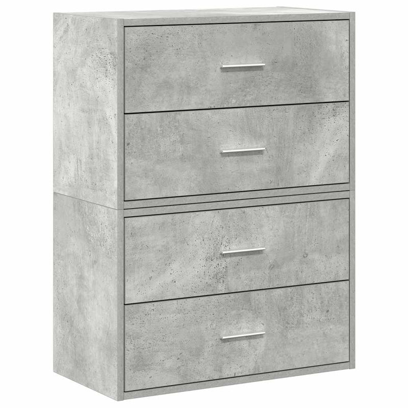 Betoninharmaa kaapit Anastasiadu 60x31x40cm (2laatikkoa 2kpl teknillinen puu)