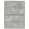 Kaapit 2laatikkoa 2kpl betoninharmaa 60x31x40cm teknillinen puu