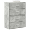 Kaapit 2laatikkoa 2kpl betoninharmaa 60x31x40cm teknillinen puu