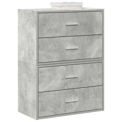 Kaapit 2laatikkoa 2kpl betoninharmaa 60x31x40cm teknillinen puu