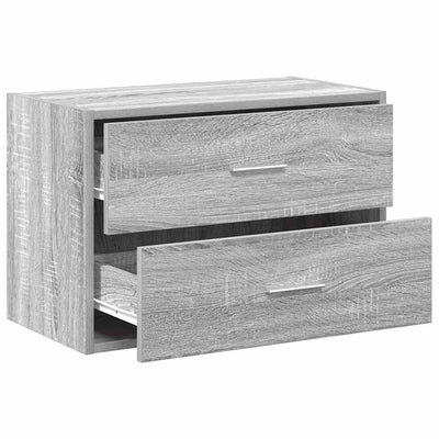 kaappi 2 laatikolla harmaa Sonoma 60x31x40 cm tekninen puu