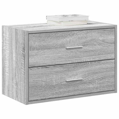 kaappi 2 laatikolla harmaa Sonoma 60x31x40 cm tekninen puu