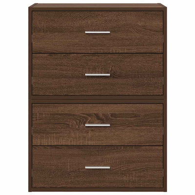 Kaapit 2 laatikkoa 2kpl ruskea tammi 60x31x40cm teknillinen puu