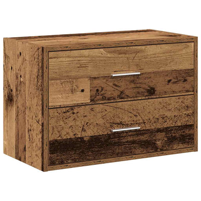 kaappi kahdella laatikolla vanha puu 60x31x40 cm tekninen puu