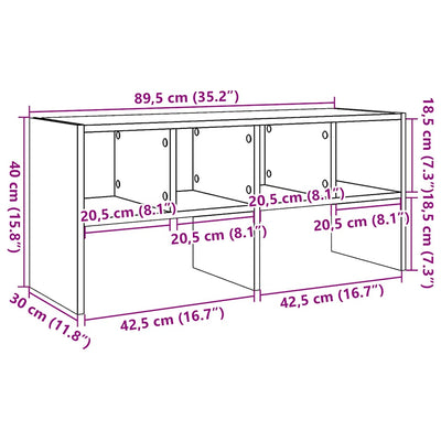 Kenkäteline Pinottava Artisan Oak 89,5x30x40 cm