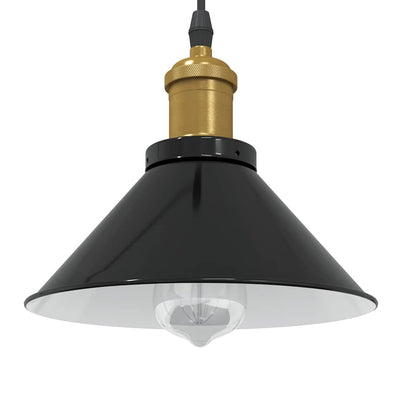Riippuvalaisin Korkeussäädettävä E27 Kiiltävä musta Ø 22 cm