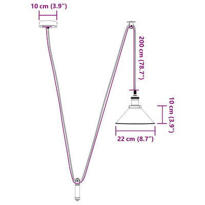 Riippuvalaisin Korkeussäädettävä E27 Kiiltävä Punainen Ø 22 cm