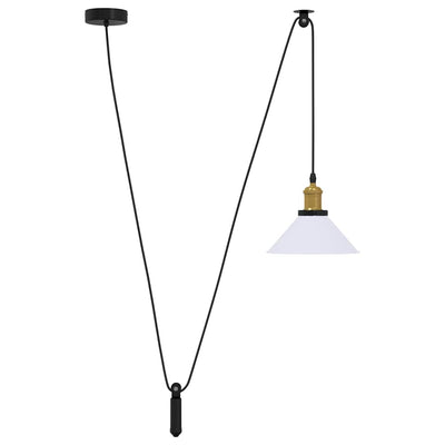 Riippuvalaisin Korkeussäädettävä E27 Kiiltävä Valkoinen Ø22 cm