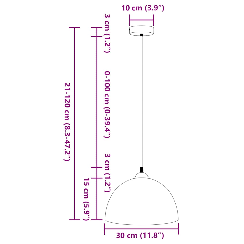 Musta riippuvalaisimet Dilechi Ø30cm (2kpl korkeussäädettävä e27 metalli)