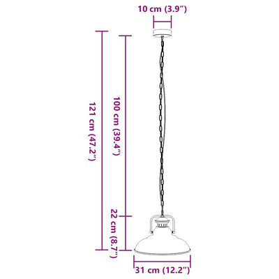 Riippuvalaisin E27 Musta Ø 31 cm Silitysrauta
