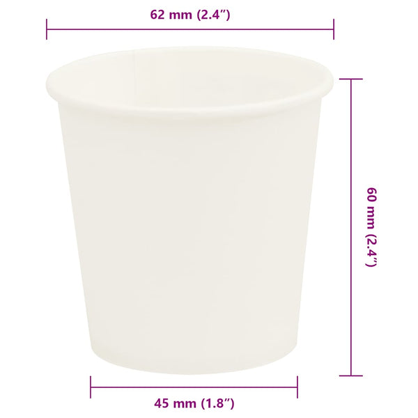 Paperiset kahvikupit 1000 kpl 4oz 100ml valkoinen