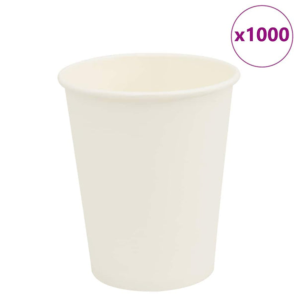 Paperiset kahvikupit 1000 kpl 8oz 200ml Valkoinen