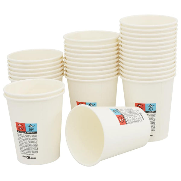 Paperiset kahvikupit 1000 kpl 8oz 200ml Valkoinen