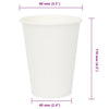 Paperiset kahvikupit 1000 kpl 12oz 300ml Valkoinen