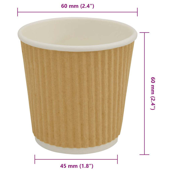Paperiset kahvikupit 1000 kpl 4oz 100ml Ruskea