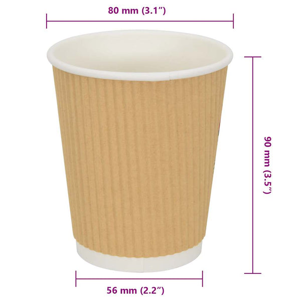 Paperiset kahvikupit 500 kpl 8oz 200 ml Ruskea