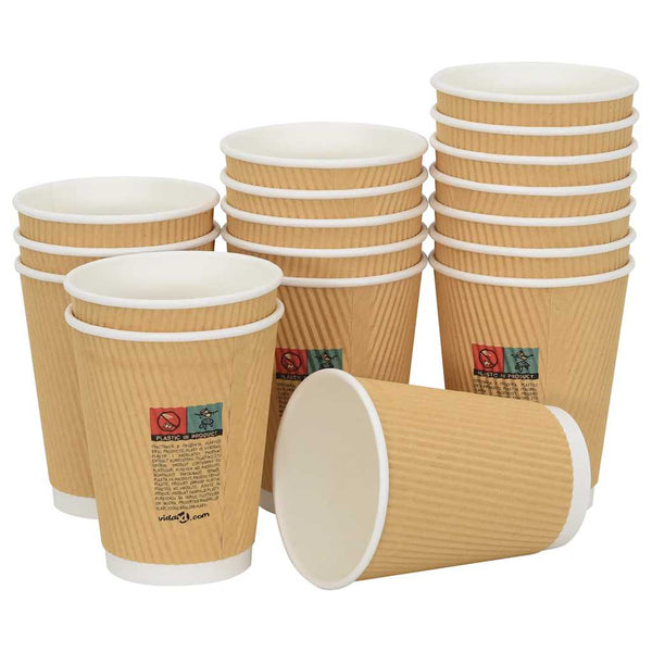 Paperiset kahvikupit 500 kpl 12 unssia 300 ml Ruskea