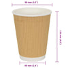 Paperiset kahvikupit 500 kpl 12 unssia 300 ml Ruskea
