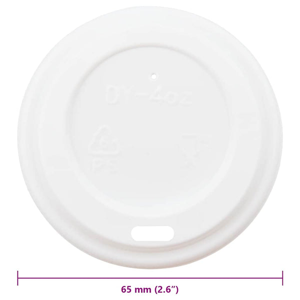 Paperi Kahvikuppi Kannet Ø60 mm 4oz 1000 kpl Valkoinen Muovi