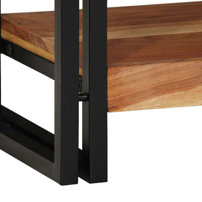 Ruskea konsolipöytä hyllyllä Enrica 120x33x75cm (akaasiapuu)