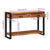 Ruskea konsolipöytä hyllyllä Enrica 120x33x75cm (akaasiapuu)