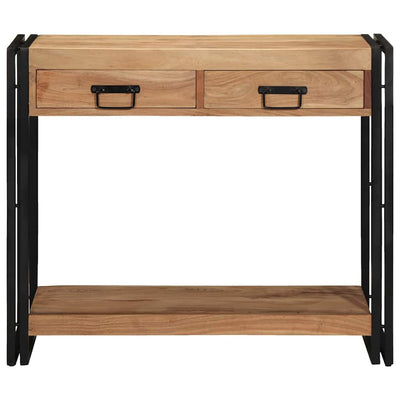 Ruskea konsolipöytä hyllyllä Owens 90x33x75cm (akaasiapuu)