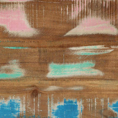 Monivärinen konsolipöytä hyllyllä Carlyle (uusiokäytetty puu)