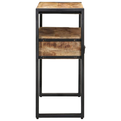 Ruskea konsolipöytä hyllyllä Svetcu 90x33x75cm (mangopuu)