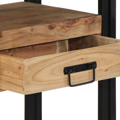 Ruskea konsolipöytä hyllyllä Trevion 90x33x75cm (akaasiapuu)
