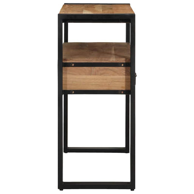 Ruskea konsolipöytä hyllyllä Trevion 90x33x75cm (akaasiapuu)