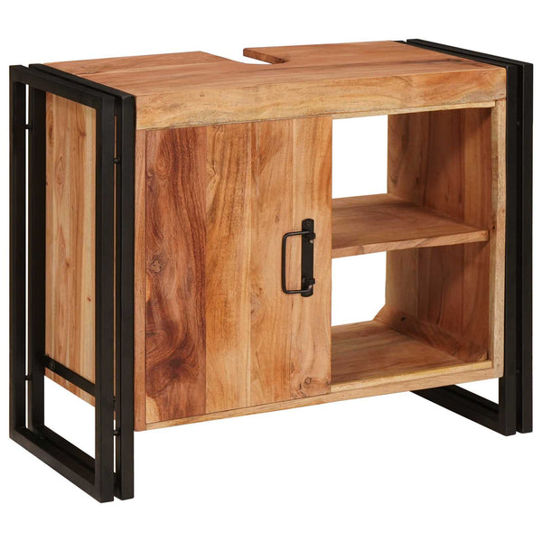 Pesuallaskaappi hyllyllä Ruskea 71 x 33 x 58 cm Tiheä akasiapuu
