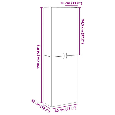 Kaappi vanha puu 60x32x190 cm tekninen puu