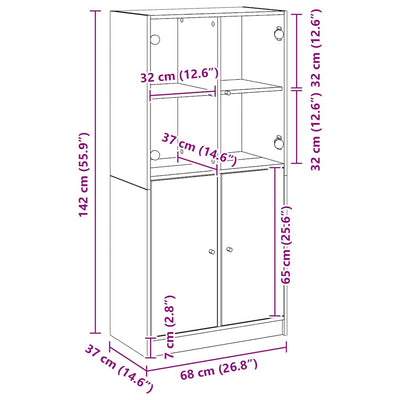 Kaappi ovilla artesaani tammi 68x37x142 cm tekninen puu