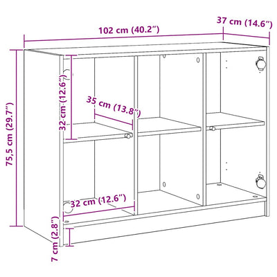 Senkki artesaani tammi 102x37x75,5 cm tekninen puu