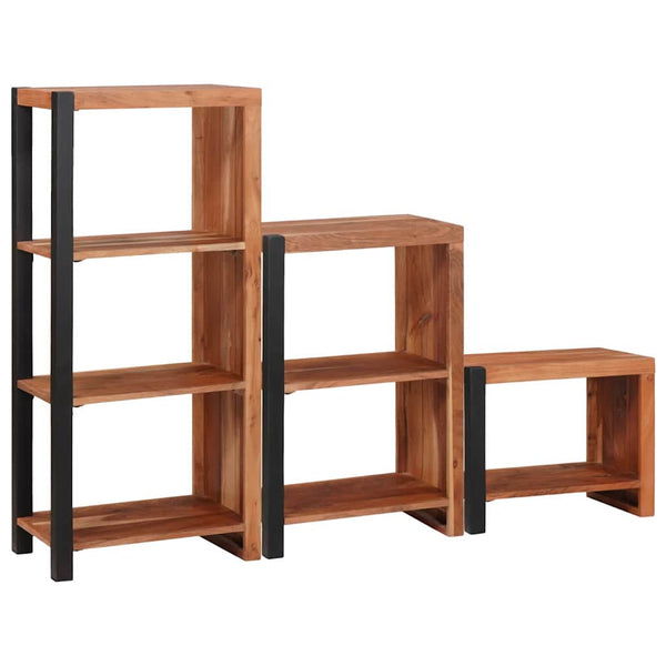 Kirjahylly 6 tasoa 3 kpl 50 x 30 x 110 cm Tiheä akasiapuu