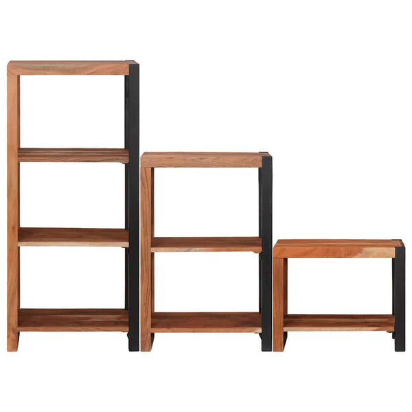 Kirjahylly 6 tasoa 3 kpl 50 x 30 x 110 cm Tiheä akasiapuu