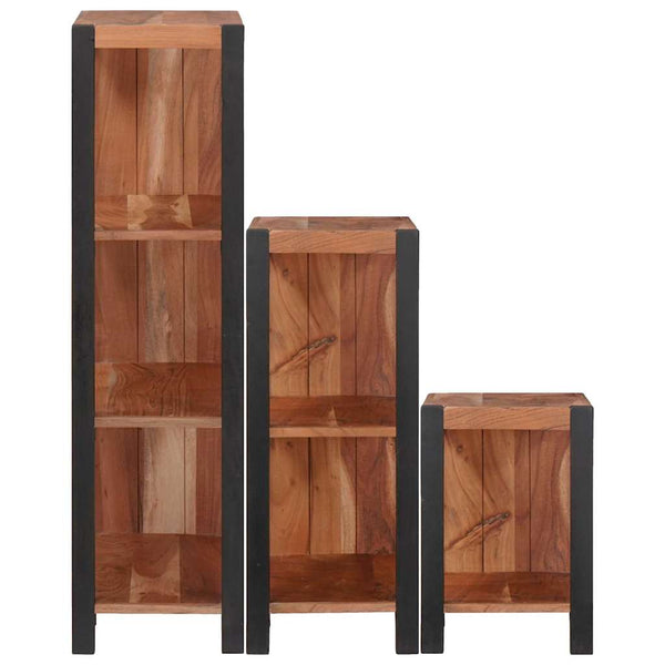 Kirjahylly 6 tasoa 3 kpl 50 x 30 x 110 cm Tiheä akasiapuu
