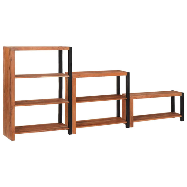 Kirjahylly 6 tasoa 3 kpl 80 x 30 x 110 cm Tiheä akasiapuu