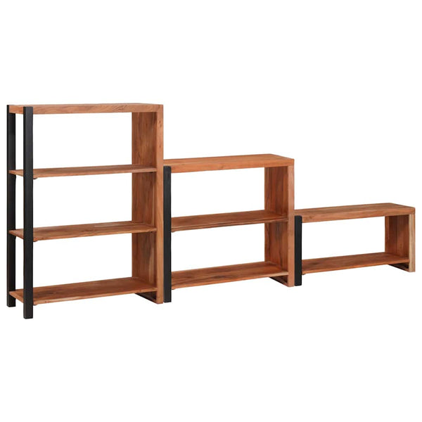 Kirjahylly 6 tasoa 3 kpl 80 x 30 x 110 cm Tiheä akasiapuu
